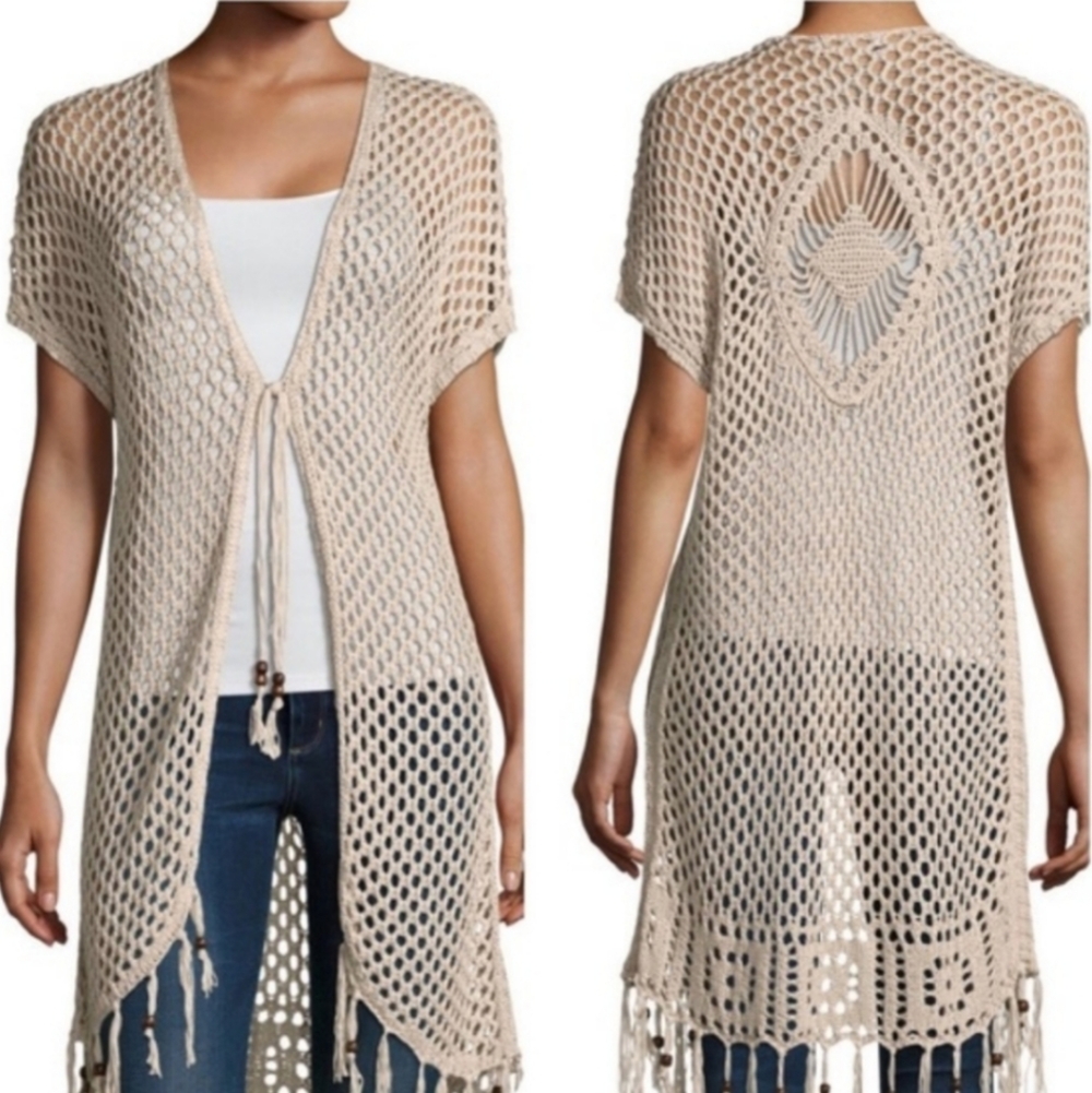 Artesia Crochet Cap Sleeve Cardigan - Picture 3 of 6